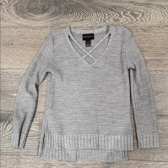 Absolutely Creative Worldwide Sweaters - Absolutely Creative Worldwide Light Gray V-Neck Sweater